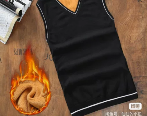 南极人加绒加厚背心秋冬男士无袖毛衣V领针织...