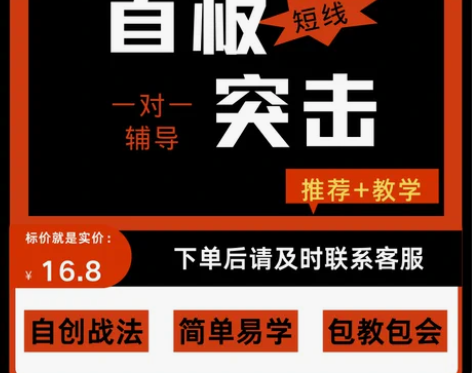 短线首板突击炒股很简单一对一辅导掌握高成功...