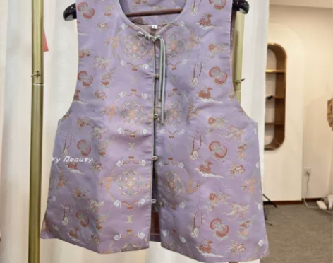现货实拍陆美英老师正品 鹤鹿桃宋锦马甲10...