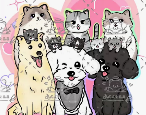 【宠物手绘】宠物手绘头像定制动物约稿头像定...