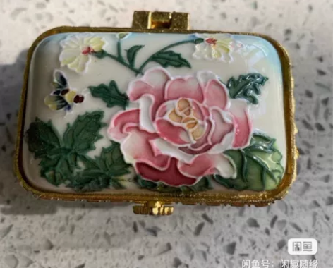 孤品，英国瓷器品牌，铜制包边+珐琅彩工艺手...