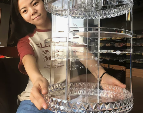 旋转化妆品收纳盒亚克力梳妆台口红护肤品桌面...