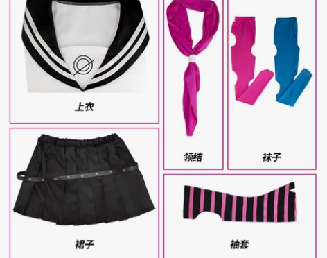 澪田唯吹水手服弹丸论破cos服 二次元动漫...