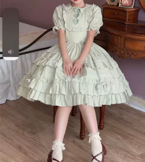 苏御原创设计小雪糕纯色Lolita裙夏季连...