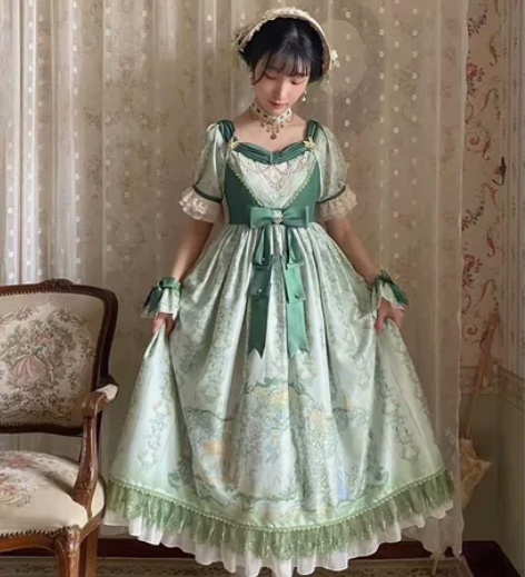 CR猫咪罗曼史原创设计 绿色仙泉帝政款M码...