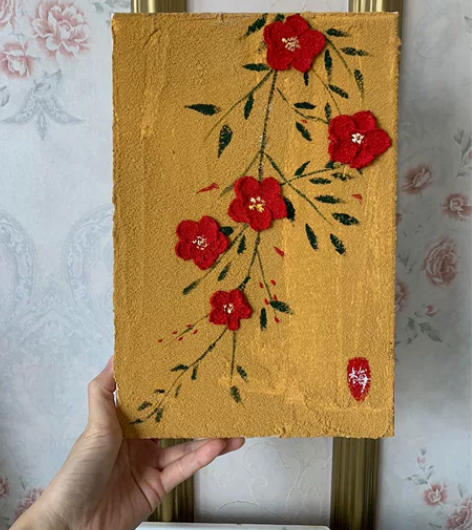 纯手绘手工小油画挂画壁画装饰画肌理画丙烯画...