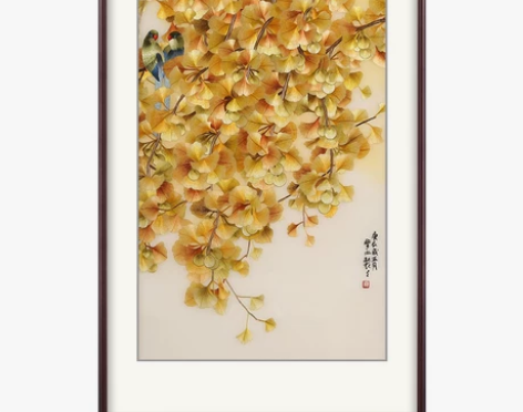 苏绣成品挂画纯手工刺绣装饰画客厅玄关卧室办...