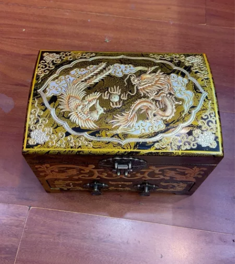 平遥推光漆器首饰盒 三层精品小柜子  高堆...