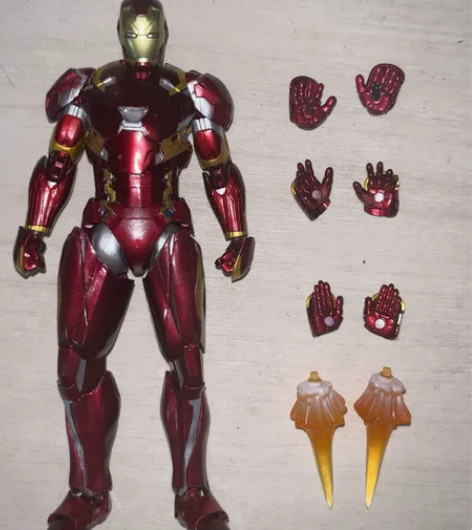 万代shf正版钢铁侠mk46 关节完好。配...