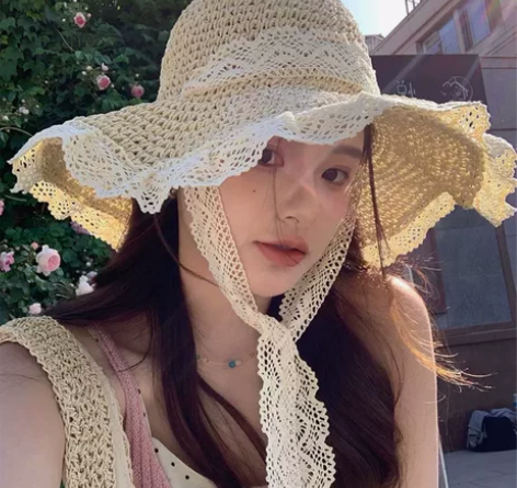 男女户外遮阳防晒农民大头围精细麦秆草帽印字...