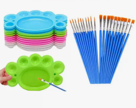 调色盘画笔套装 颜料笔幼儿园专用丙烯水粉石...