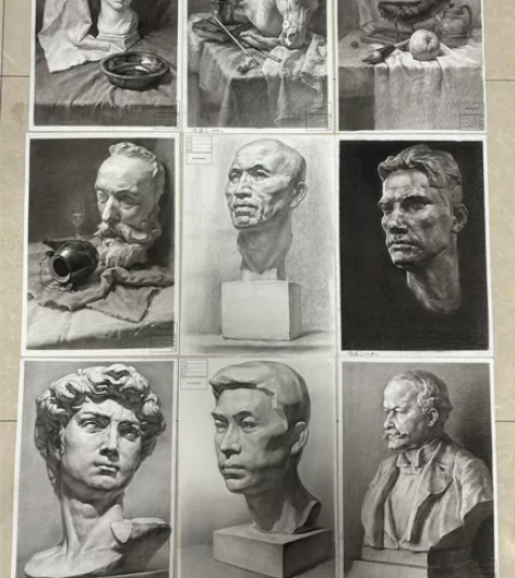 出售一些素描静物，素描石膏像高质量作品，尺...