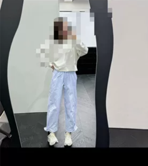 春夏速干抽绳九分直筒运动工装裤 搭配灰白色...