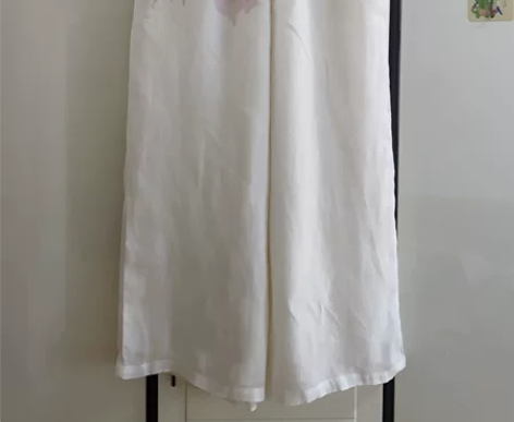 苎麻印花裤子阔腿裤，高货，纯苎麻面料，有长...