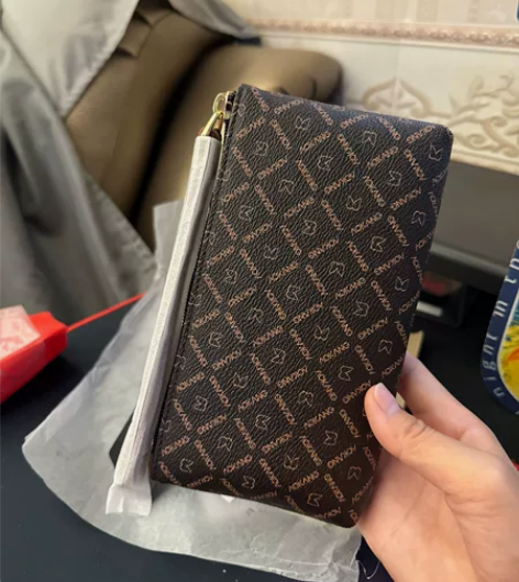 奥康钱包女手拿包印花长款拉链多功能零钱包女...