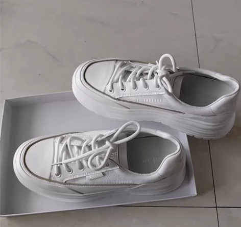 金洛熙女鞋，牛皮+网鞋，运动鞋，白色，内增...