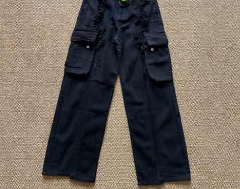 出Vujade 007拼接工装裤男vint...