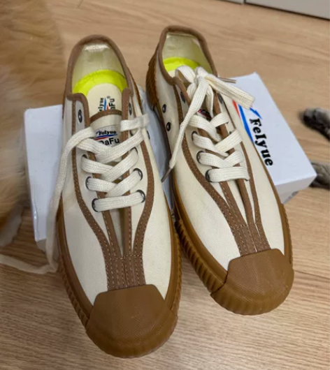 全新大孚飞跃 飞跃布鞋原宿鞋奶茶色女鞋大孚...