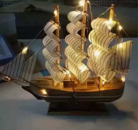 【全新·包邮】工艺品一帆风顺帆船模型摆件客...