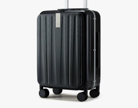 汉客铝框前开盖登机行李箱女20寸侧开旅行密...