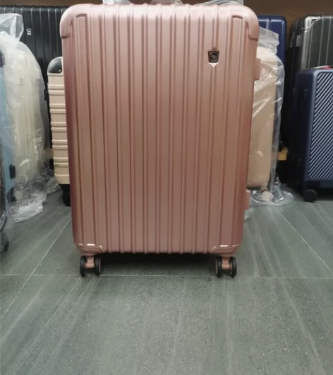 爱华仕24寸玫瑰金可扩容款大容量静音万向轮...