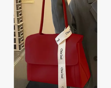 今年流行高级感红色新娘结婚托特包2023新...