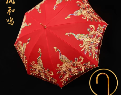 结婚红伞婚伞新娘伞红色出嫁伞婚庆用中式… ...