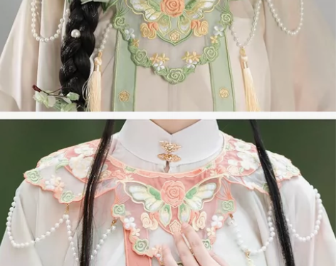 仅拆包装，全新云肩 柒邑原创汉服学士服中国...