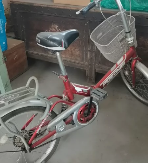 出飞鸽牌自行车，颜色为红色，款式为女士式，...