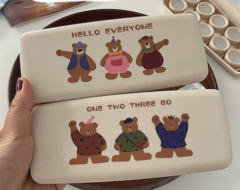 韩系三只小熊五副装美瞳盒