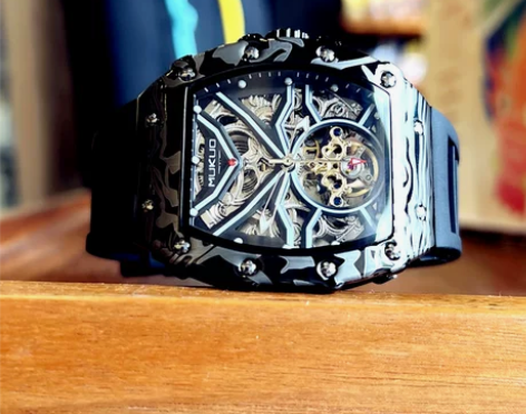 ?理查镂空手表男全自动机械表陀飞轮个性夜光...