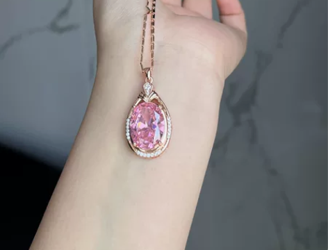 帕帕拉恰项链，豪华镶嵌，统称蓝宝石，秒过笔...