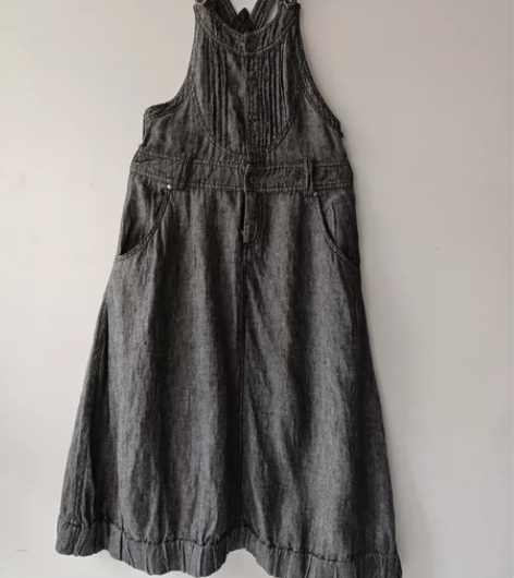 摩卡奴背带连衣裙， M码。100%麻料，休...