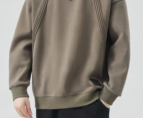 加绒圆领卫衣男士春秋冬季新款2024款潮牌...