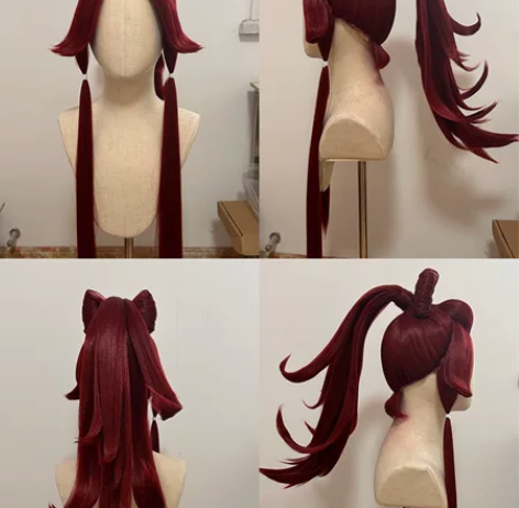 【王者荣耀/不知火舞绯月行】cos假发造型...