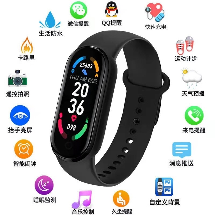 闲置全新米6同款智能手环未拆封M6智能手环...