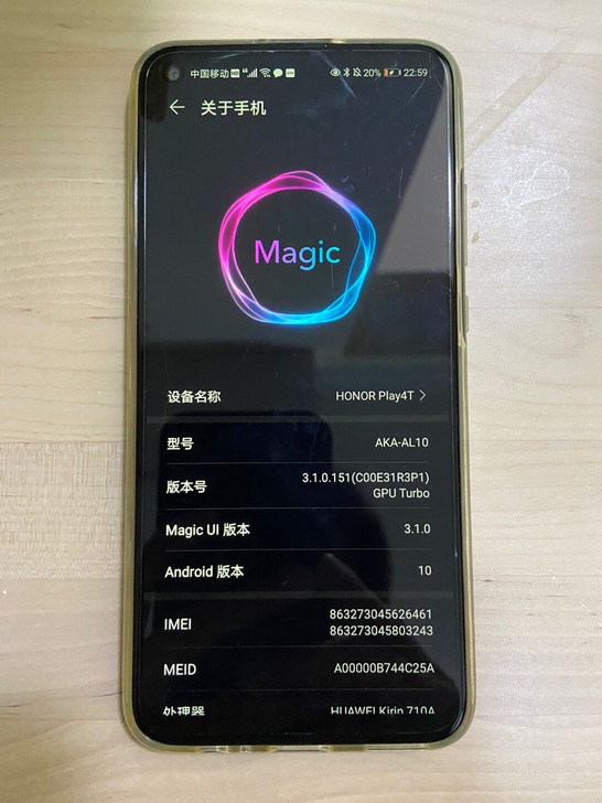 荣耀play4t手机，95新。备用机，用了...