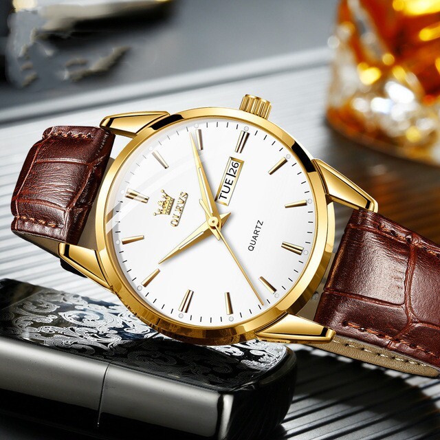 新款男士手表石英表双历防水男士手表男表采用...