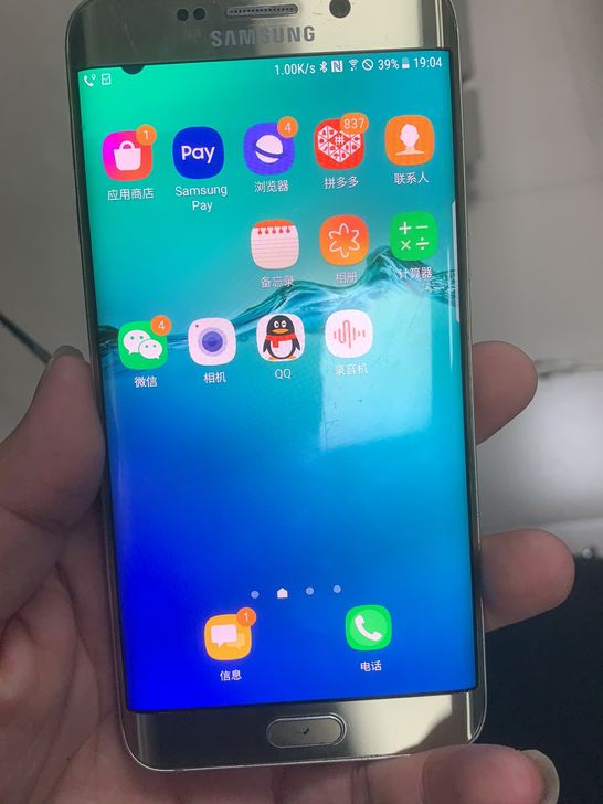 三星s6，64g，后玻璃碎，屏小漏夜，原装...