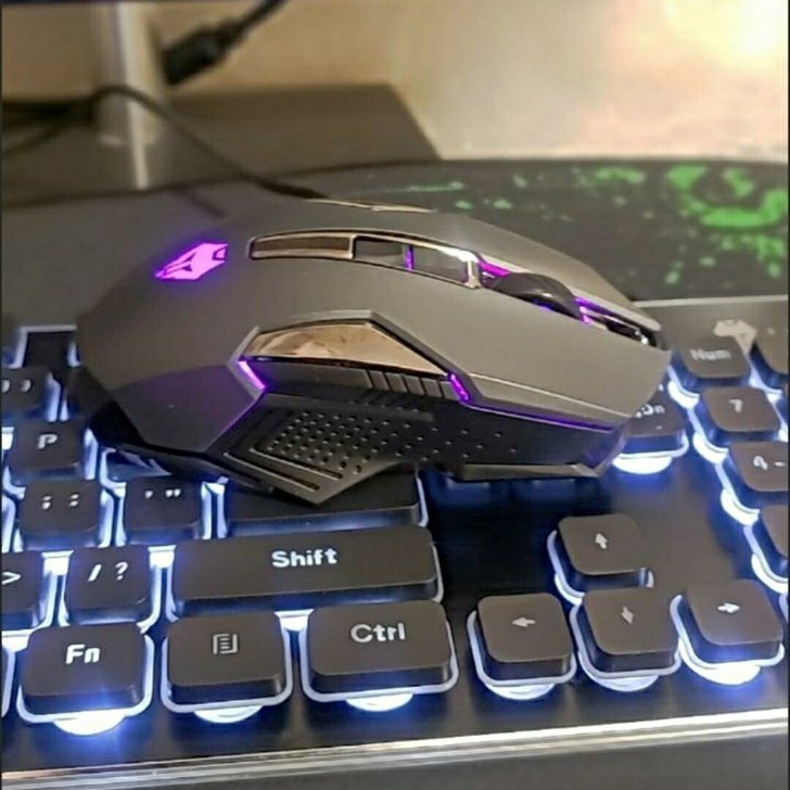 狼途机械手感薄膜键盘鼠标套装有线静音电竞游...