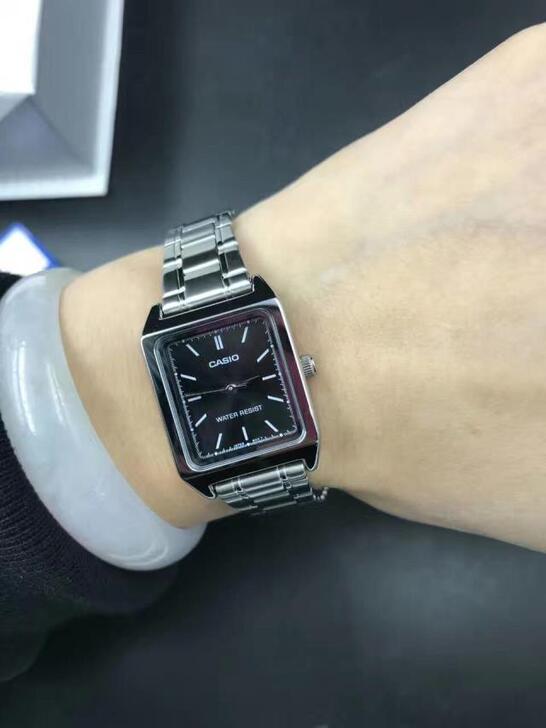 香港卡西欧手表女钢带复古方表ins风情侣表...