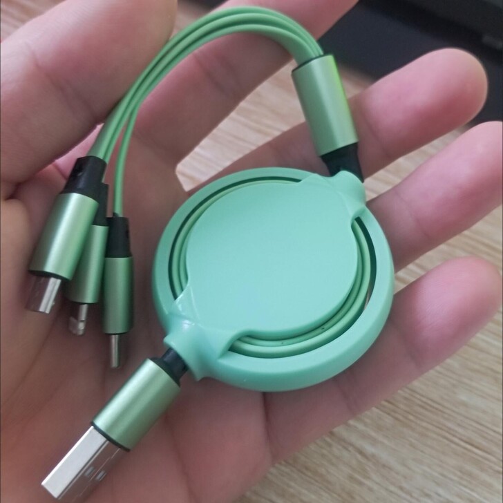 三合一数据线快充适用苹果华为安卓Tp手机充...