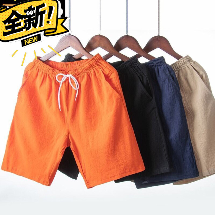 【包邮】棉麻短裤男士五分裤夏季休闲裤时尚外...