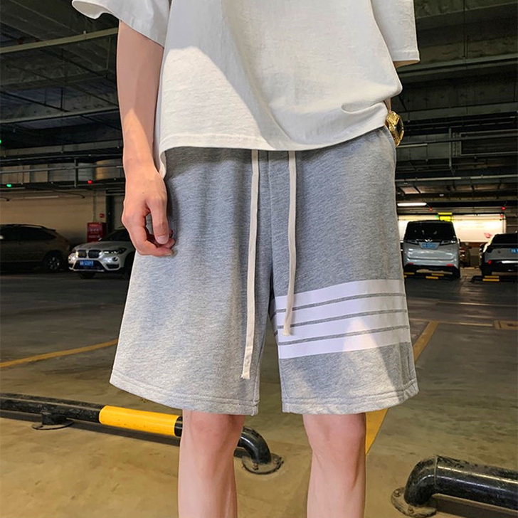 夏季短裤男ins薄款宽松潮牌运动卫裤休闲条...