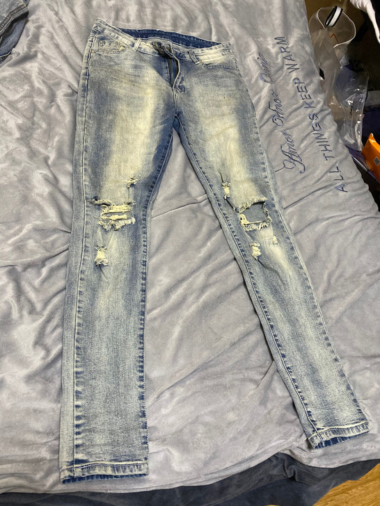 BLACK ICON修身水洗牛仔裤32码