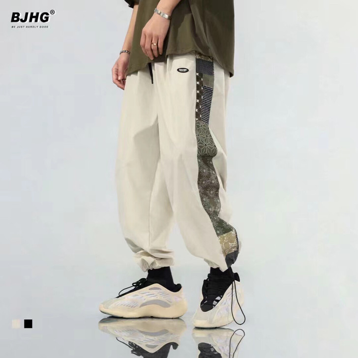 夏季薄款透气休闲裤男潮牌日系长裤宽松痞帅高...