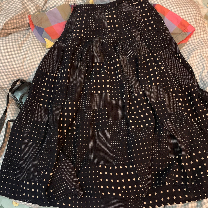 Vintage古着 半身裙 波点 复古
