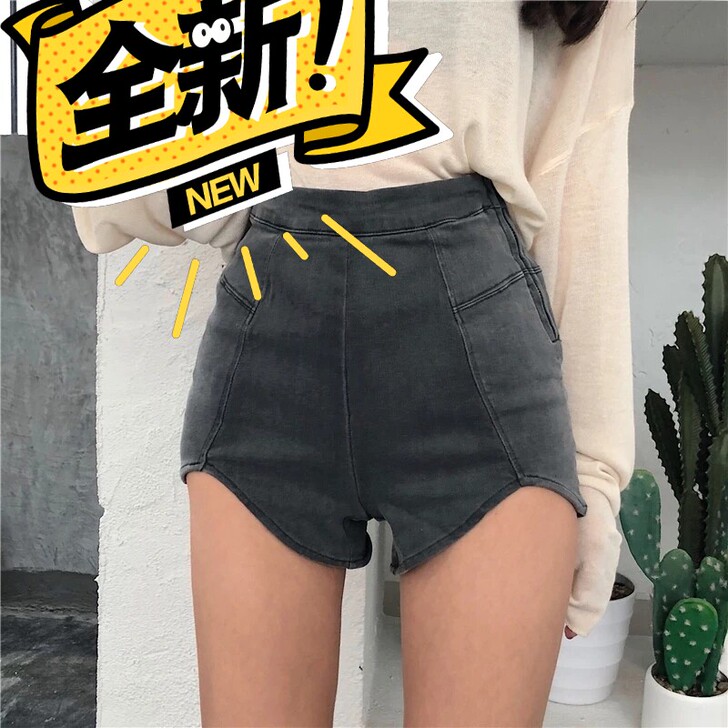 休闲裤女夏季新款韩版复古高腰修身弹力显瘦热...