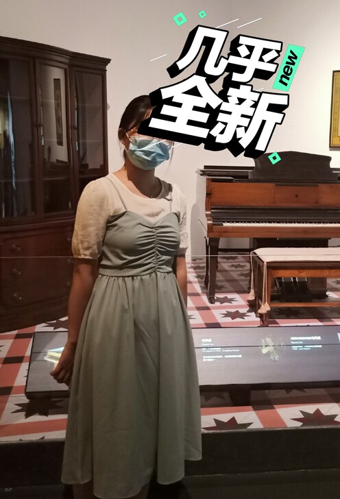 小清新假两件连衣裙