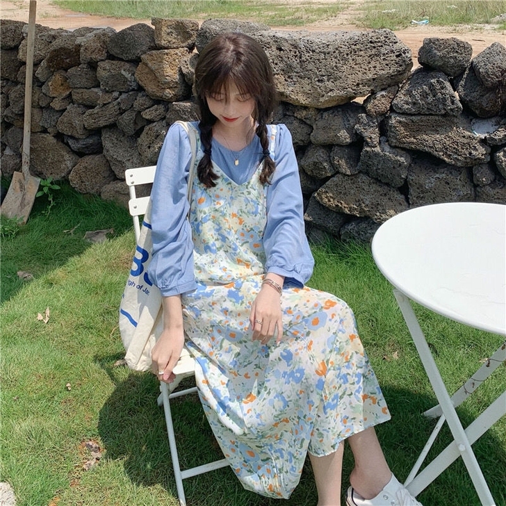 初恋连衣裙女2021春夏新款法式甜美小清新...